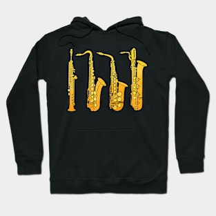 GOLD VINTAGE SAXOPHONES FAMILY Hoodie